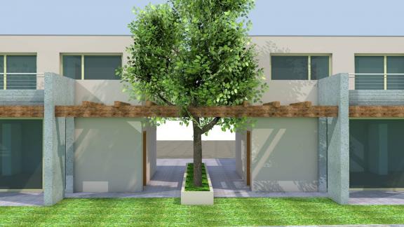 Render di case a schiera a Cosio Valtellino